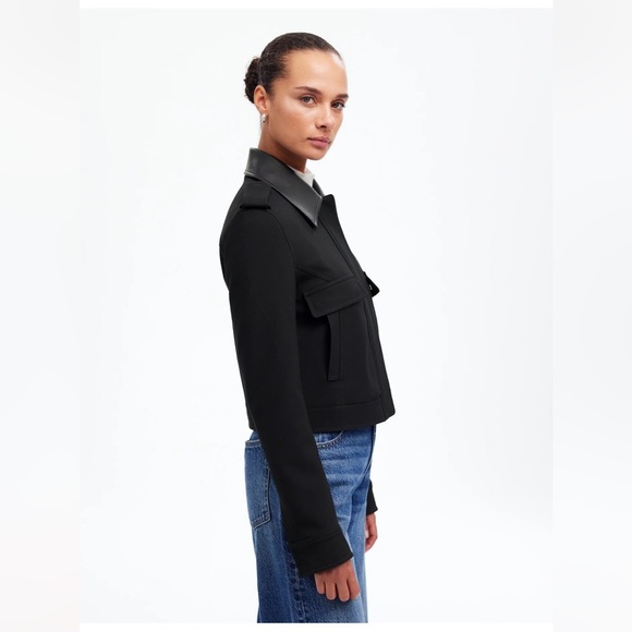 Madewell Womens $228 Shrunken Utility Jacket in Black Size 2 NT119 cropped NEW - Picture 1 of 16
